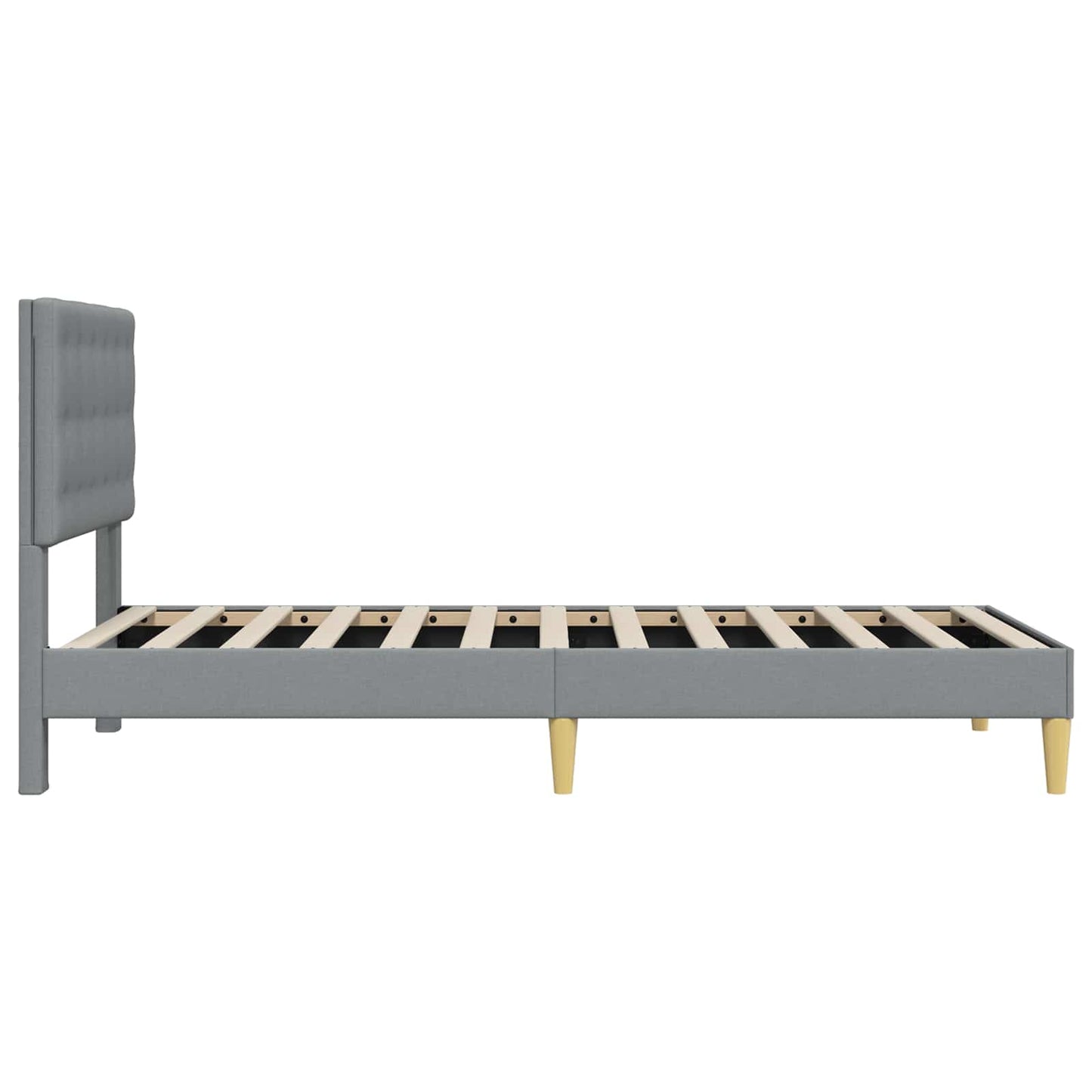 Sengestel med hovedgærde Lysegrå 100 x 200 cm Stof
