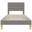 Sengestel med hovedgærde Gråbrun 100 x 200 cm Stof