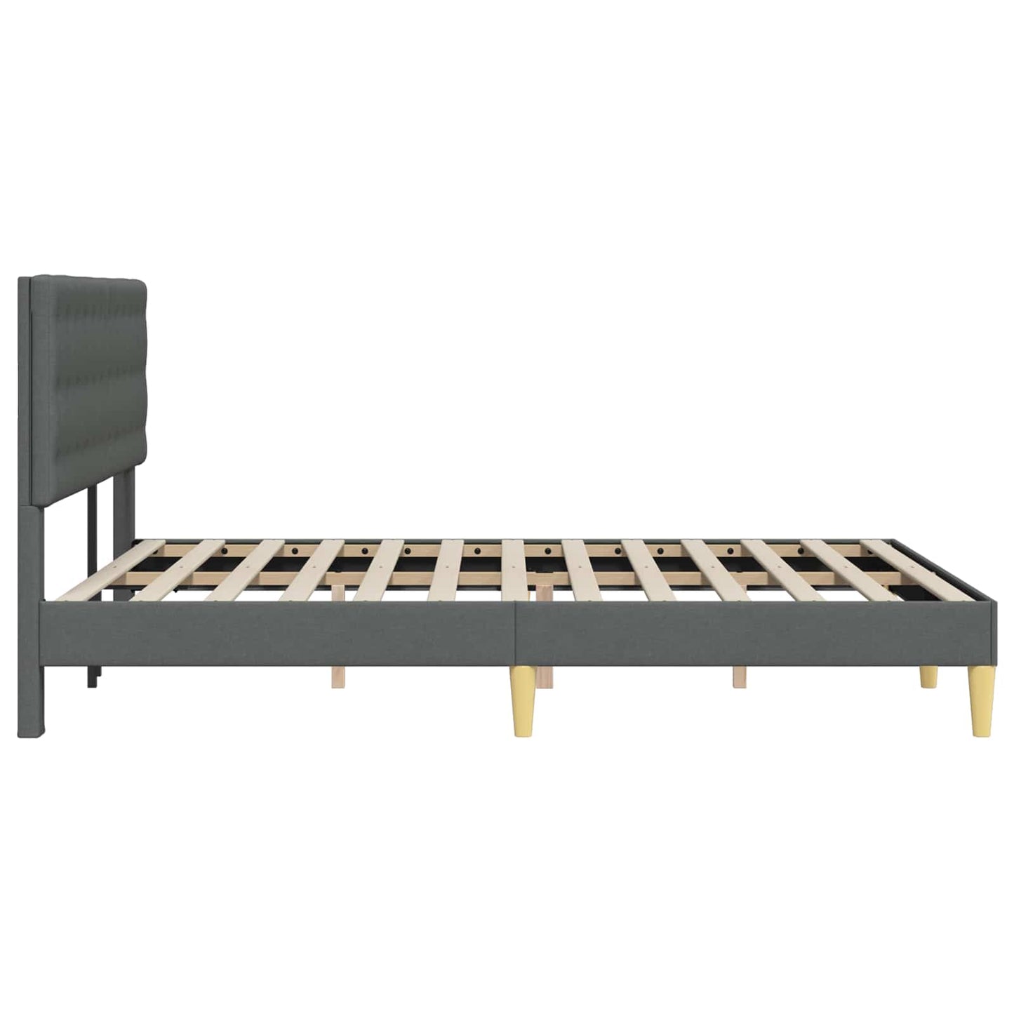 Sengestel med hovedgærde Mørkegrå 120 x 190 cm Stof