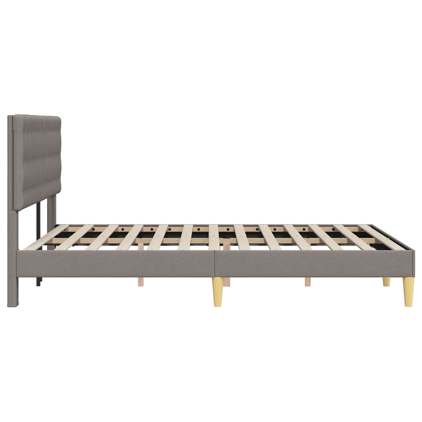 Sengestel med hovedgærde Gråbrun 120 x 190 cm Stof