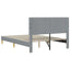 Sengestel med hovedgærde Lysegrå 120 x 200 cm Stof