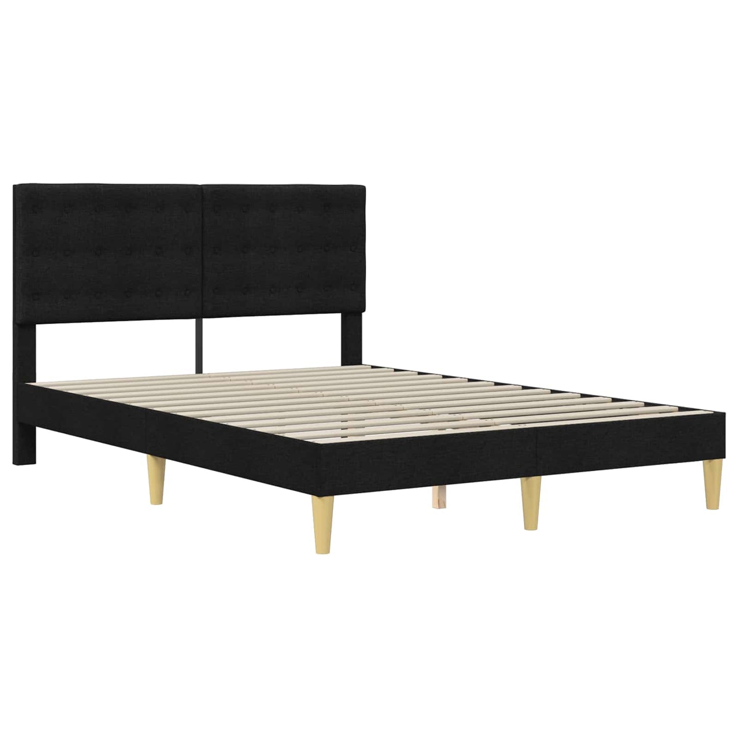 Sengestel med hovedgærde Sort 120 x 200 cm Stof