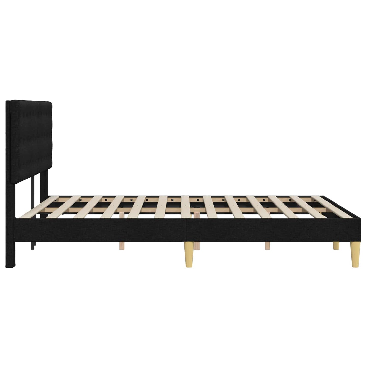 Sengestel med hovedgærde Sort 120 x 200 cm Stof