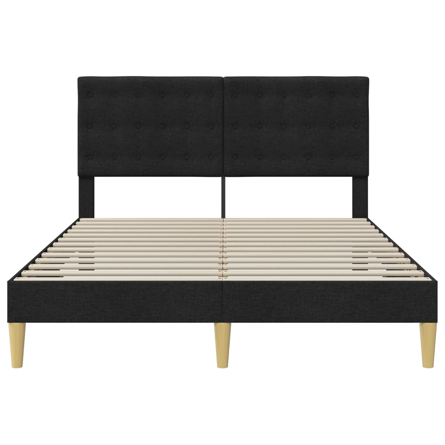 Sengestel med hovedgærde Sort 140 x 190 cm Stof
