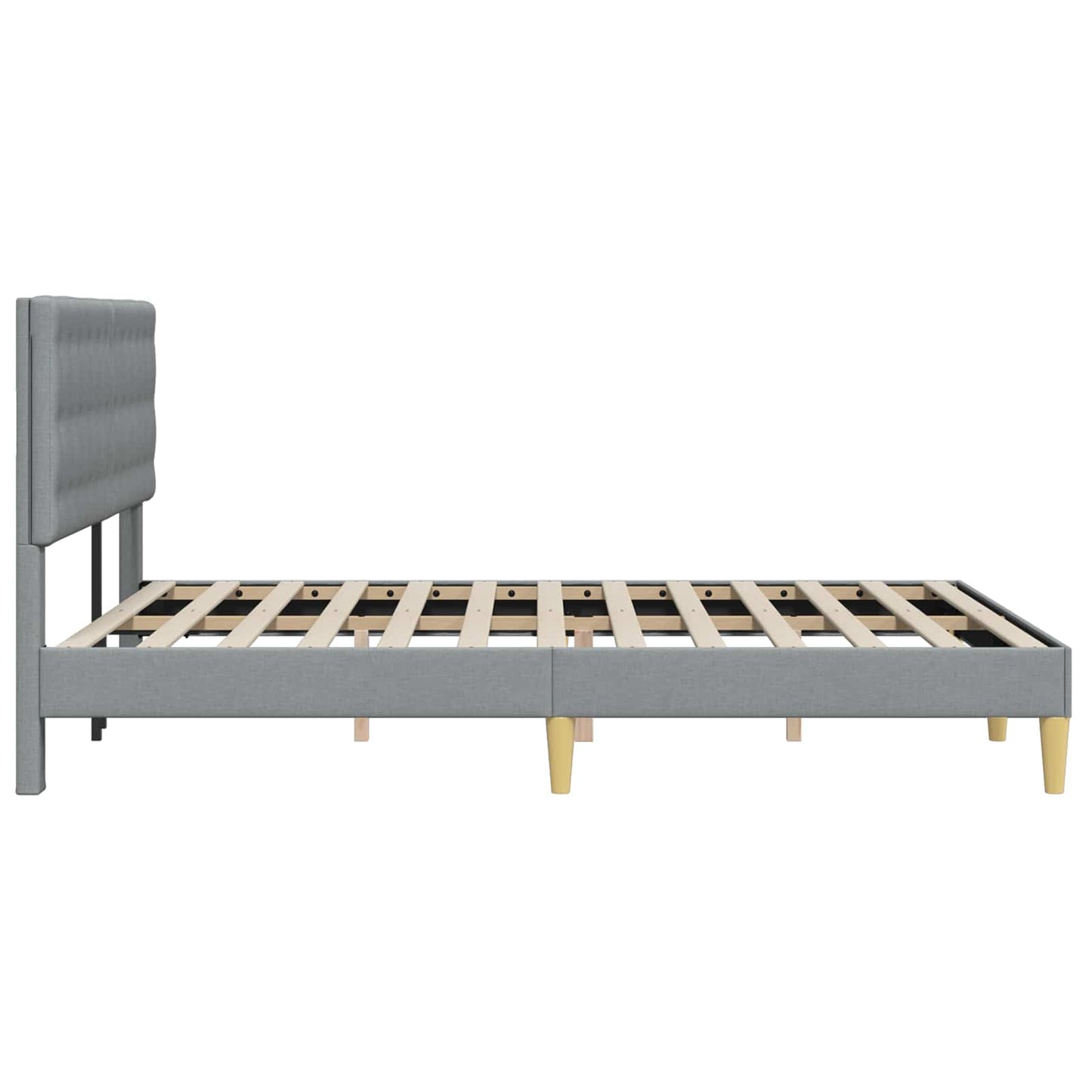 Sengestel med hovedgærde Lysegrå 160 x 200 cm Stof