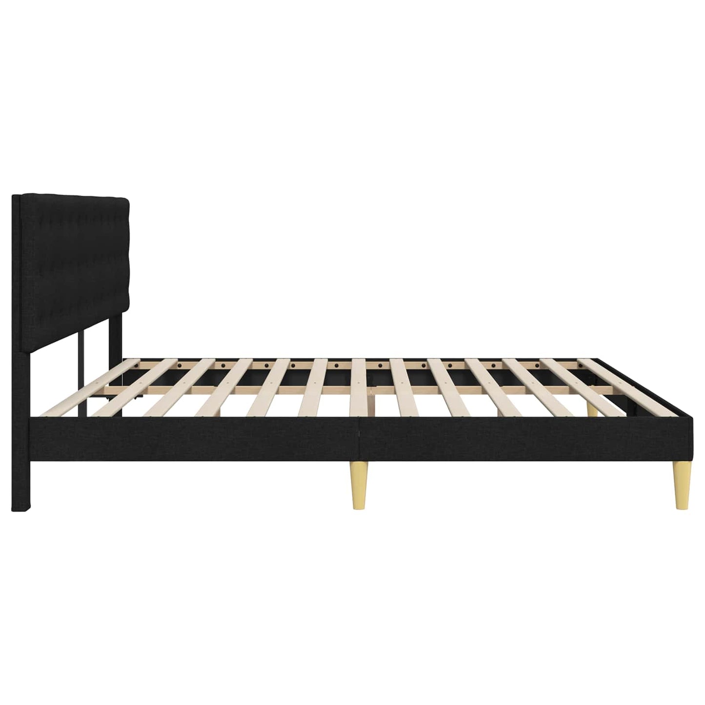 Sengestel med hovedgærde Sort 180 x 200 cm Stof
