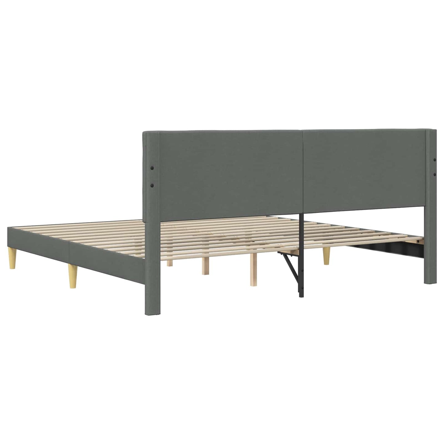 Sengestel med hovedgærde Mørkegrå 200 x 200 cm Stof