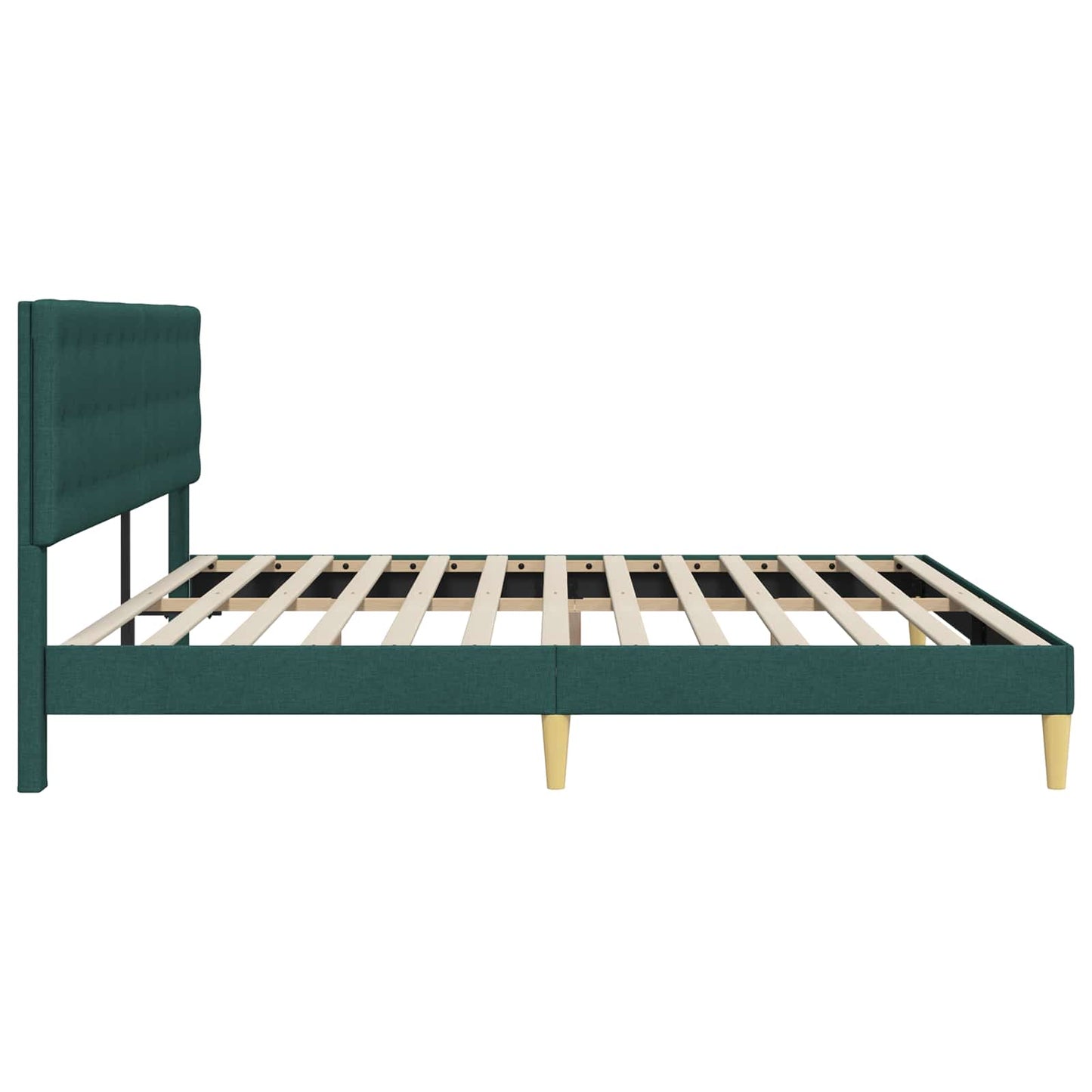 Sengestel med hovedgærde Mørkegrøn 200 x 200 cm Stof