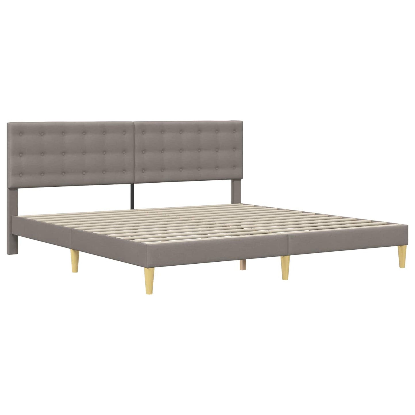Sengestel med hovedgærde Gråbrun 200 x 200 cm Stof