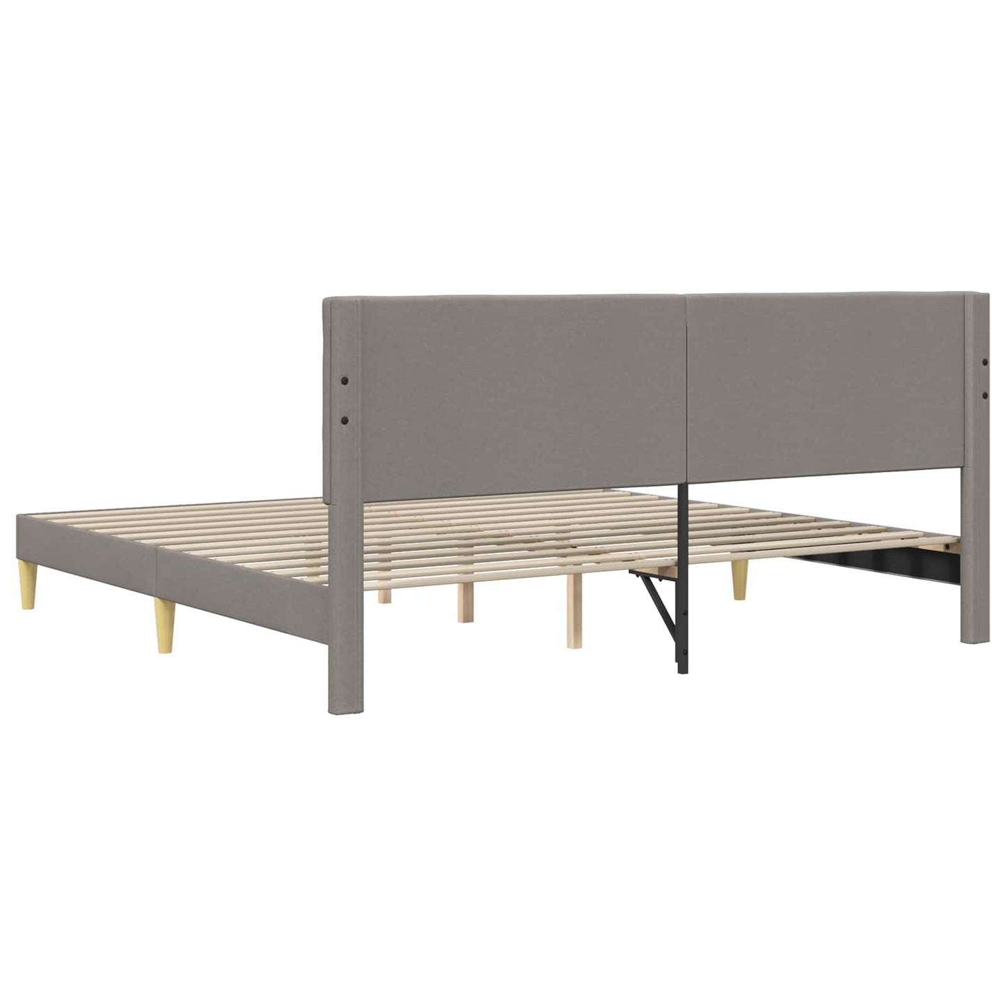 Sengestel med hovedgærde Gråbrun 200 x 200 cm Stof