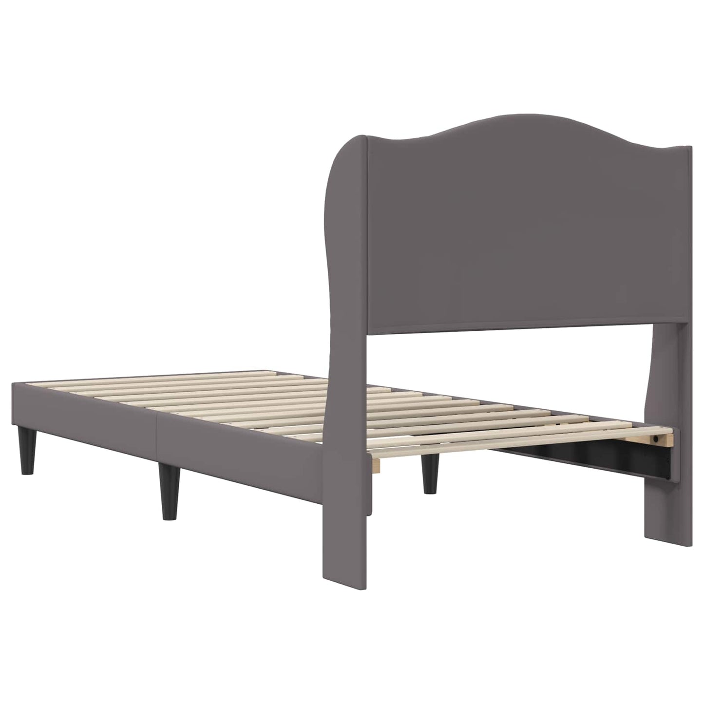 Sengestel med hovedgærde Grå 80 x 200 cm Kunstlæder
