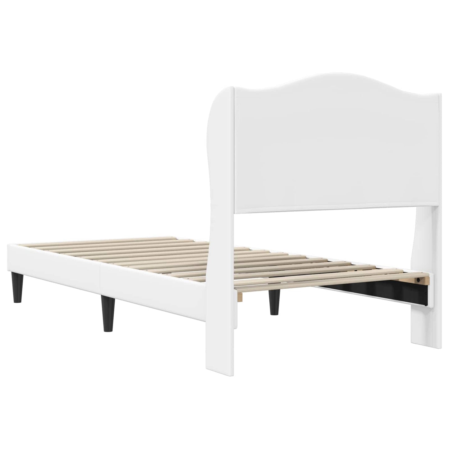 Sengestel med hovedgærde Hvid 80 x 200 cm Kunstlæder