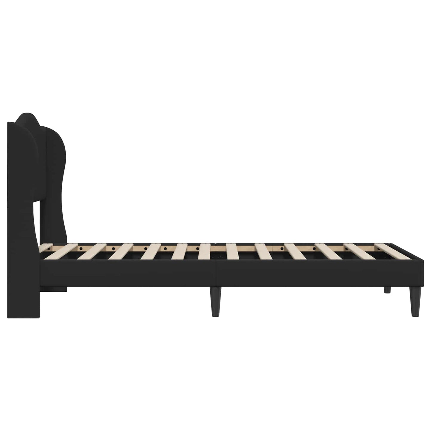 Sengestel med hovedgærde Sort 90 x 200 cm Kunstlæder