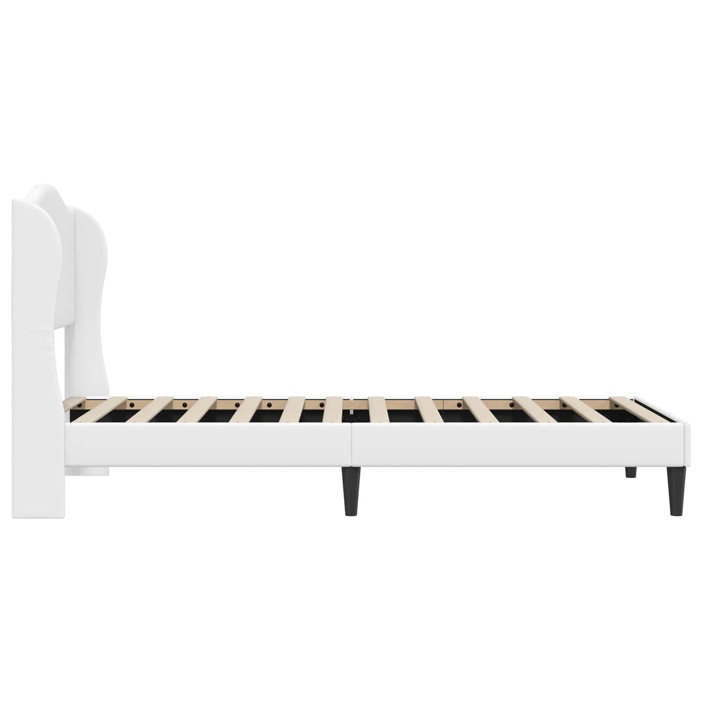 Sengestel med hovedgærde Hvid 90 x 200 cm Kunstlæder