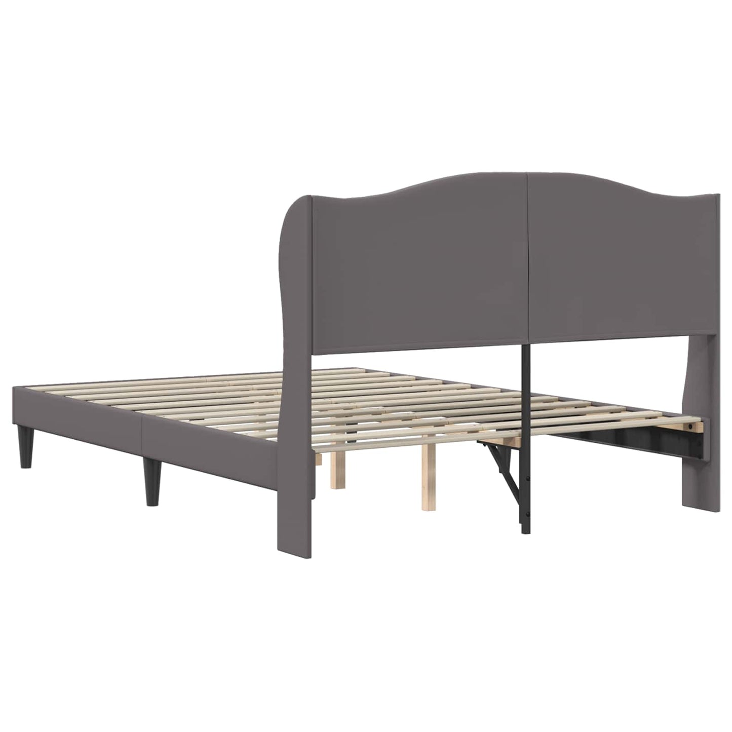 Sengestel med hovedgærde Grå 120 x 190 cm Kunstlæder