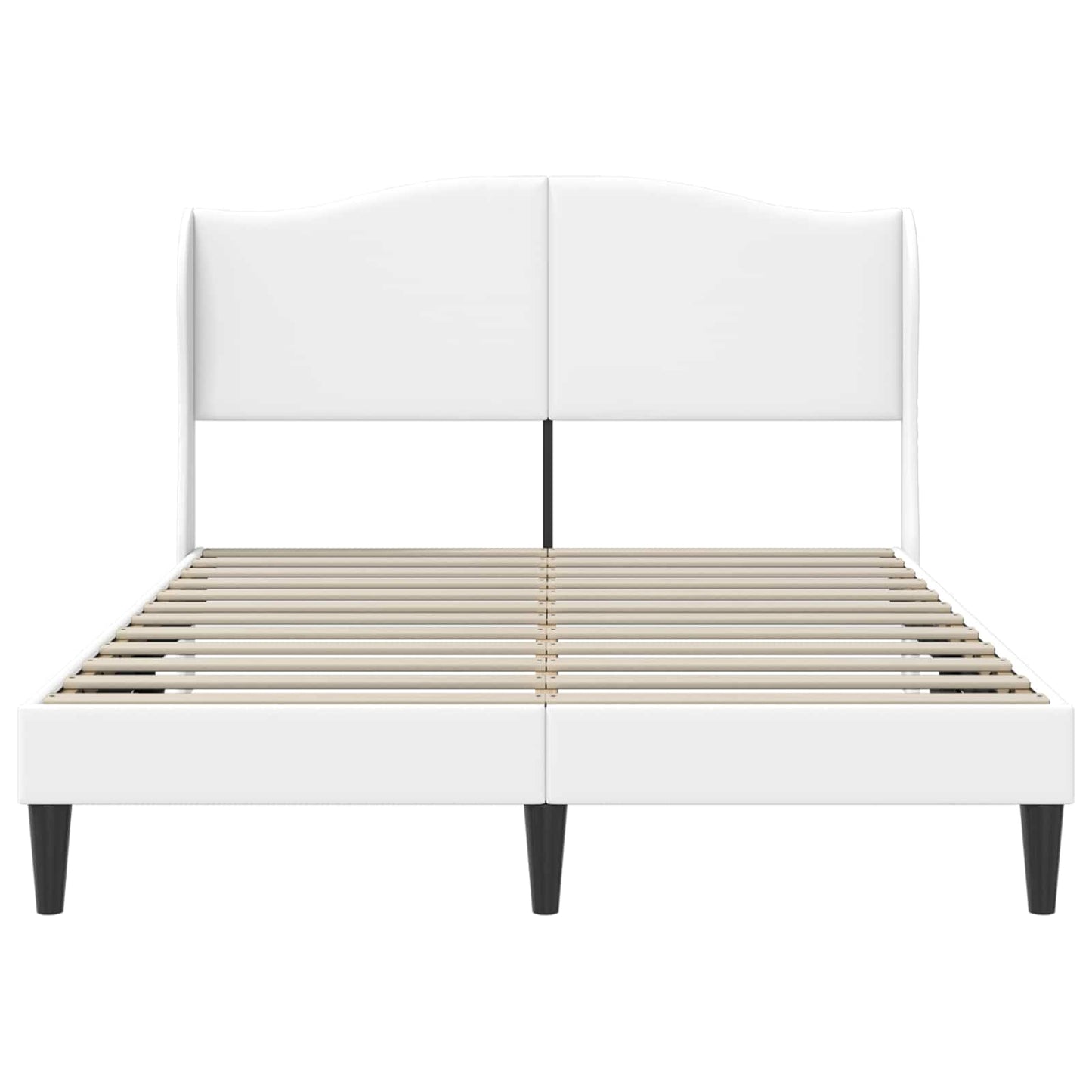 Sengestel med hovedgærde Hvid 120 x 190 cm Kunstlæder