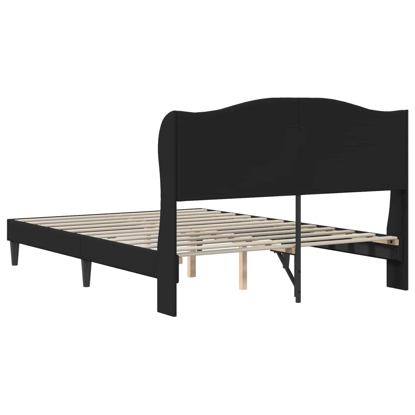 Sengestel med hovedgærde Sort 120 x 200 cm Kunstlæder