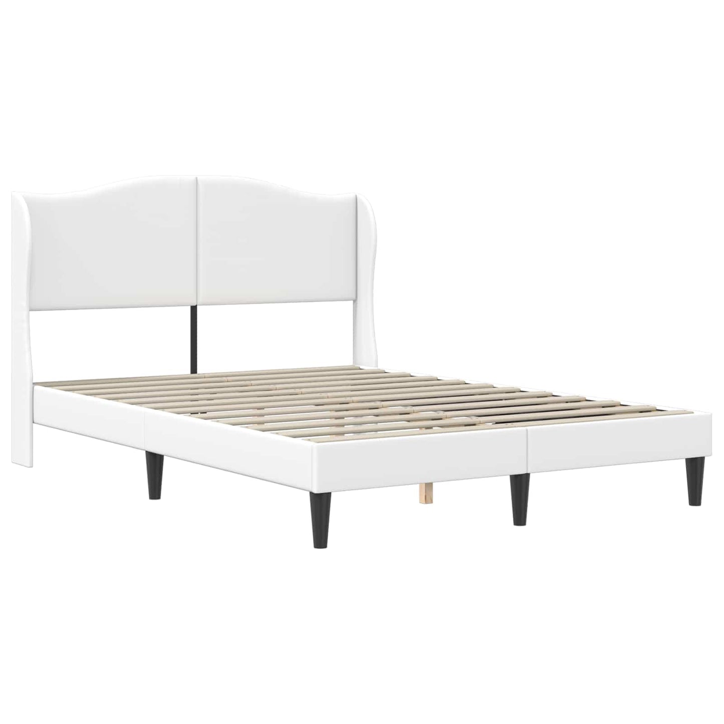 Sengestel med hovedgærde Hvid 140 x 190 cm Kunstlæder
