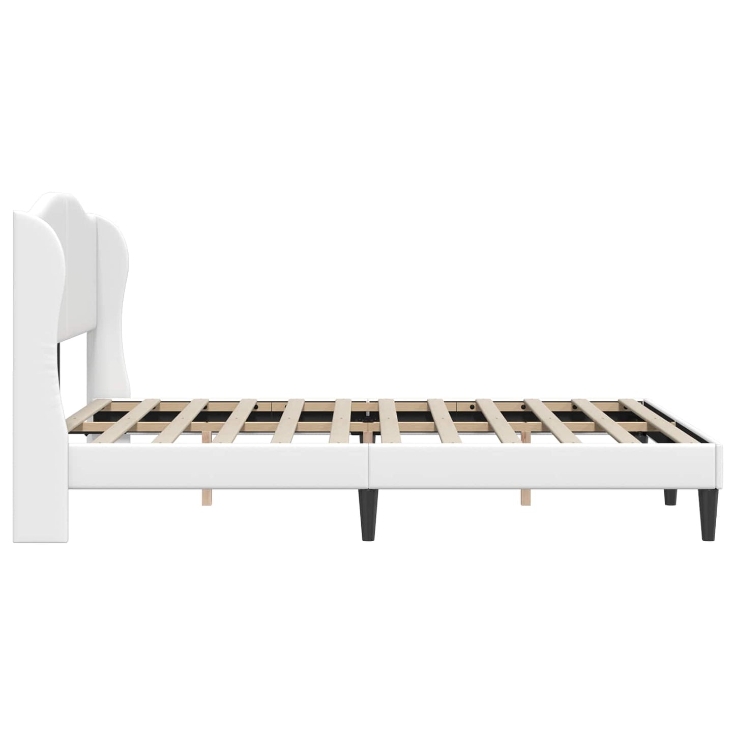 Sengestel med hovedgærde Hvid 140 x 200 cm Kunstlæder