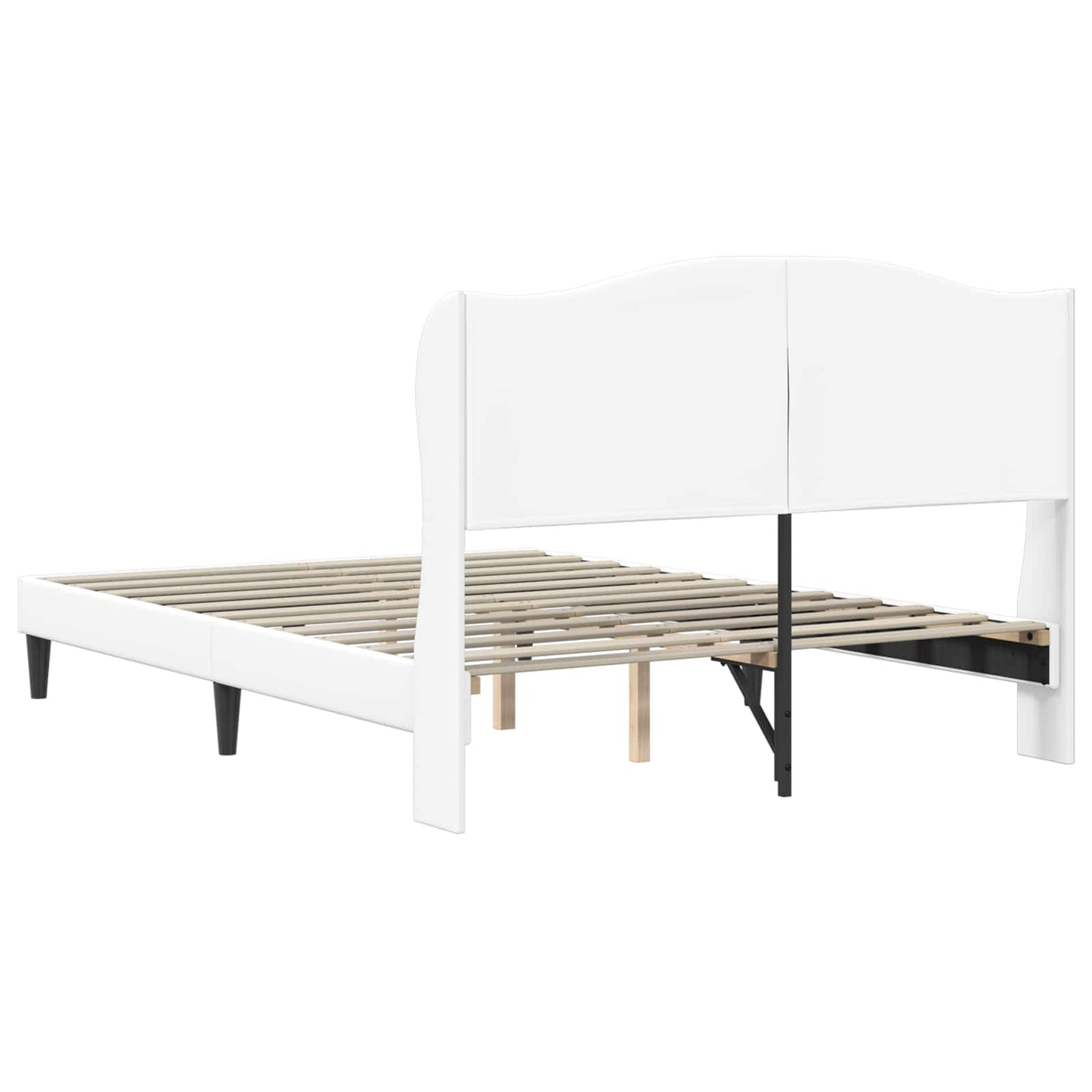 Sengestel med hovedgærde Hvid 160 x 200 cm Kunstlæder