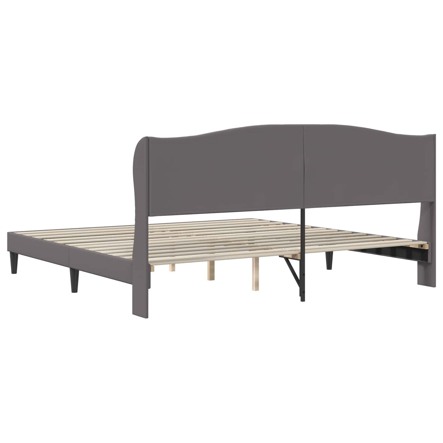 Sengestel med hovedgærde Grå 180 x 200 cm Kunstlæder