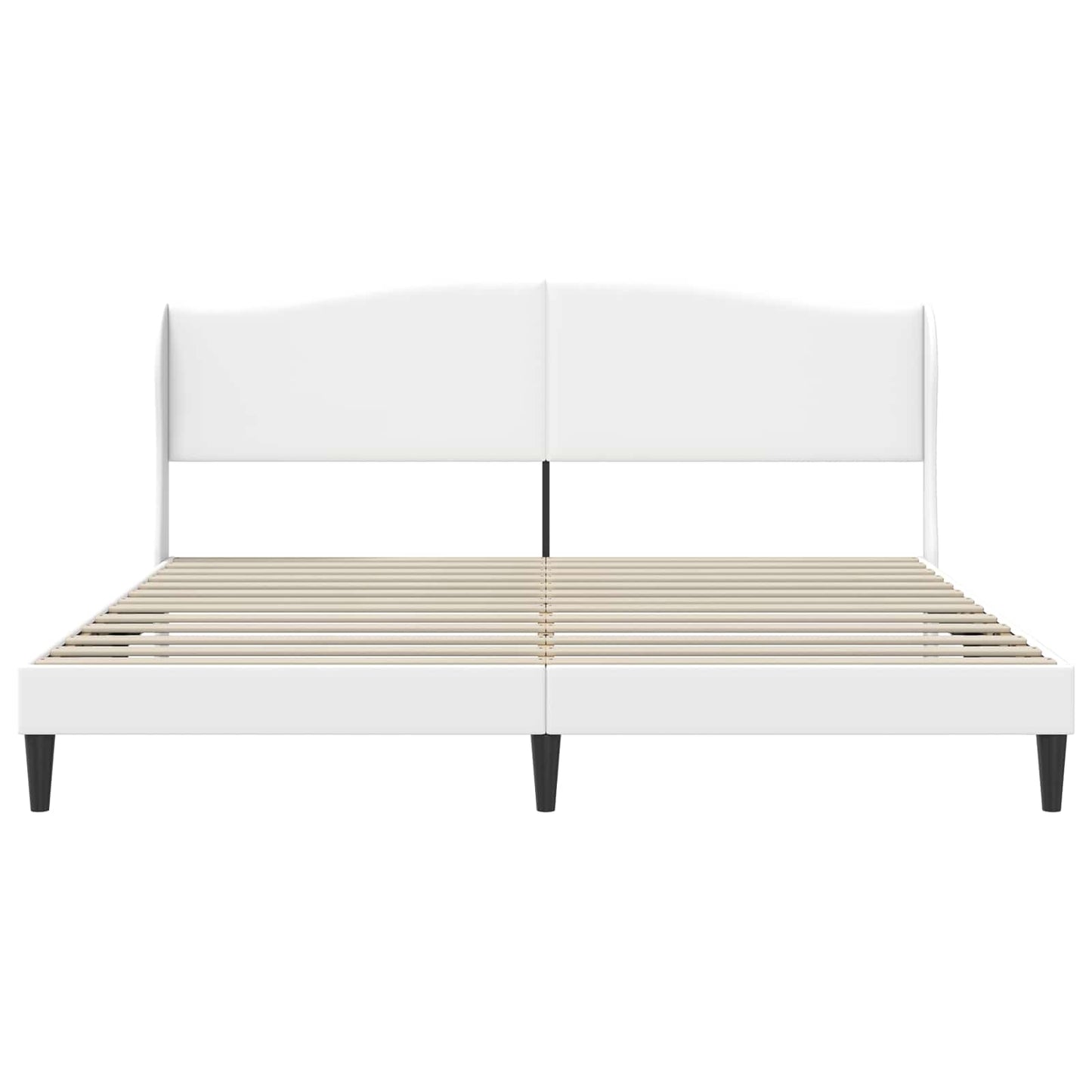 Sengestel med hovedgærde Hvid 180 x 200 cm Kunstlæder
