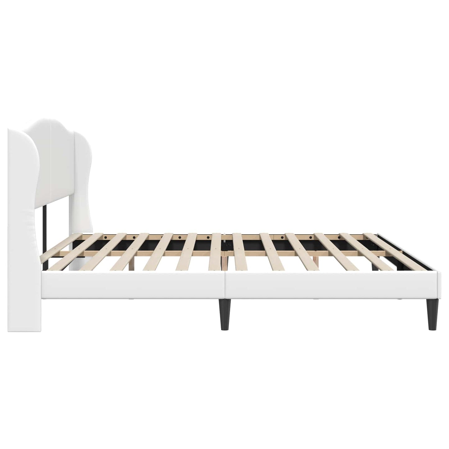 Sengestel med hovedgærde Hvid 180 x 200 cm Kunstlæder