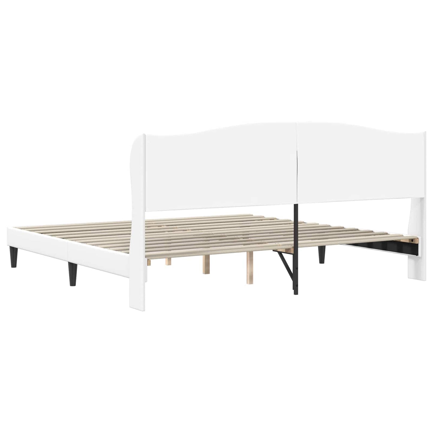 Sengestel med hovedgærde Hvid 200 x 200 cm Kunstlæder