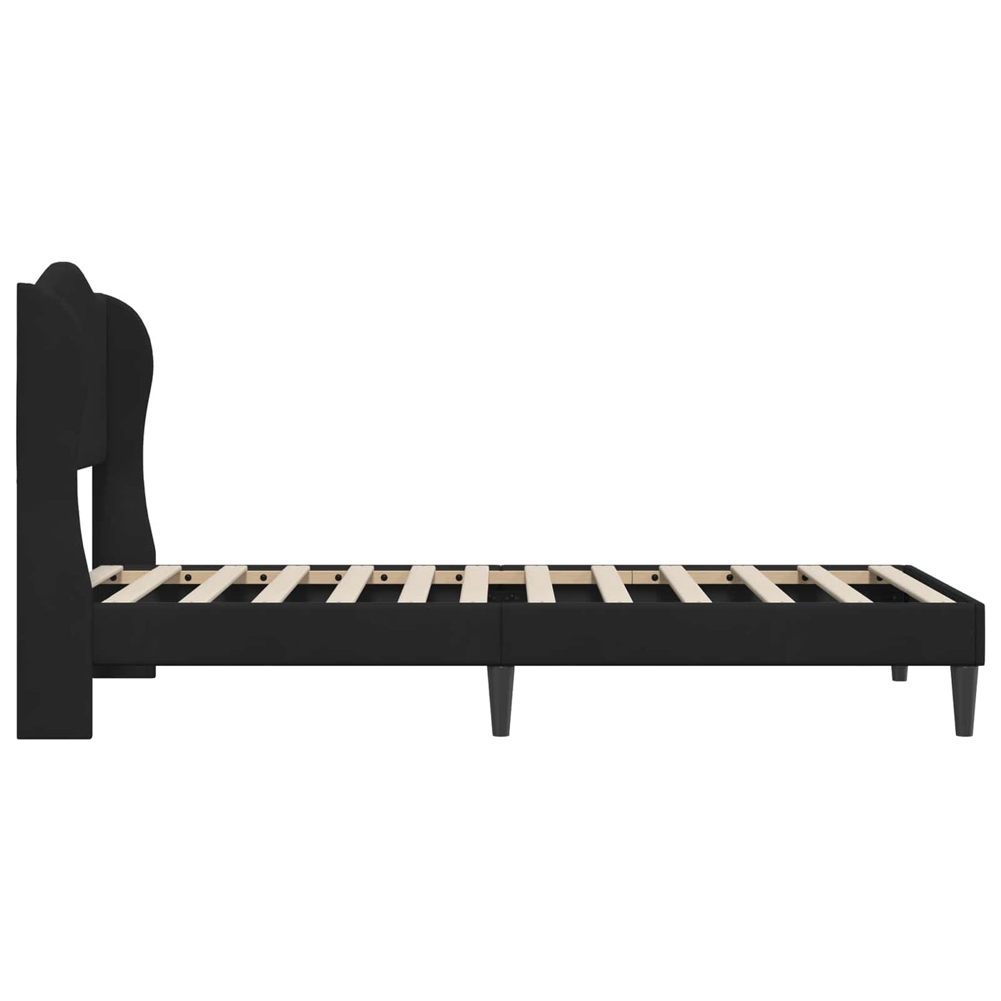 Sengestel med hovedgærde Sort 80 x 200 cm Fløjl