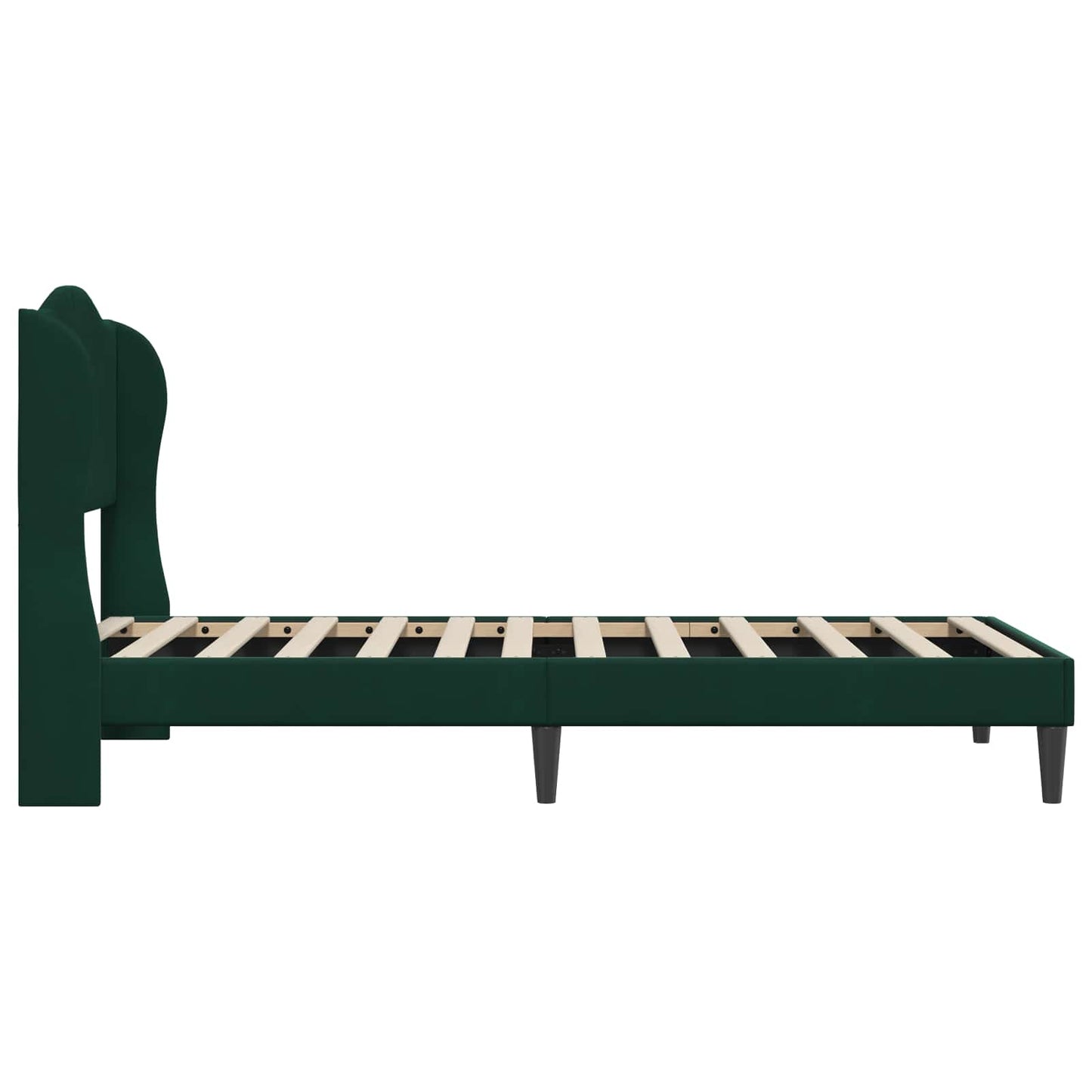 Sengestel med hovedgærde Mørkegrøn 90 x 190 cm Fløjl