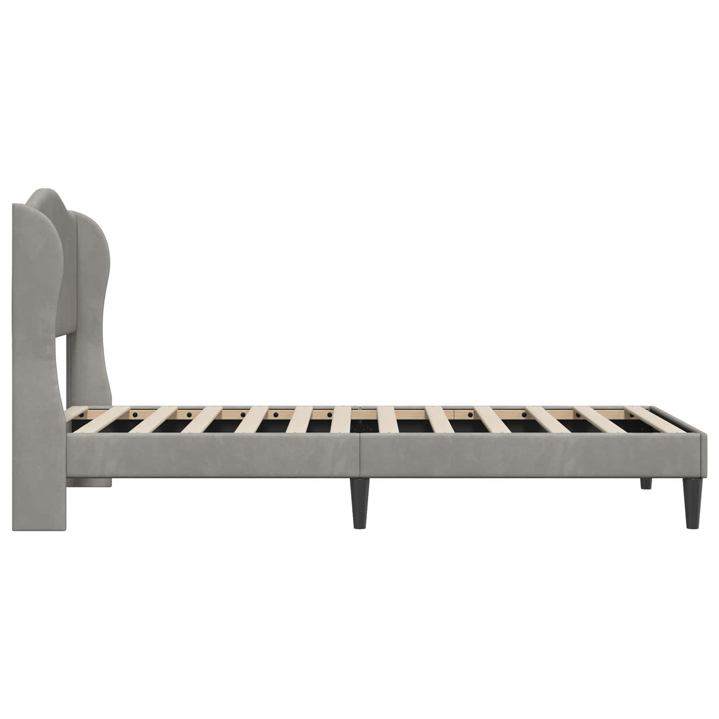 Sengestel med hovedgærde Lysegrå 90 x 200 cm Fløjl