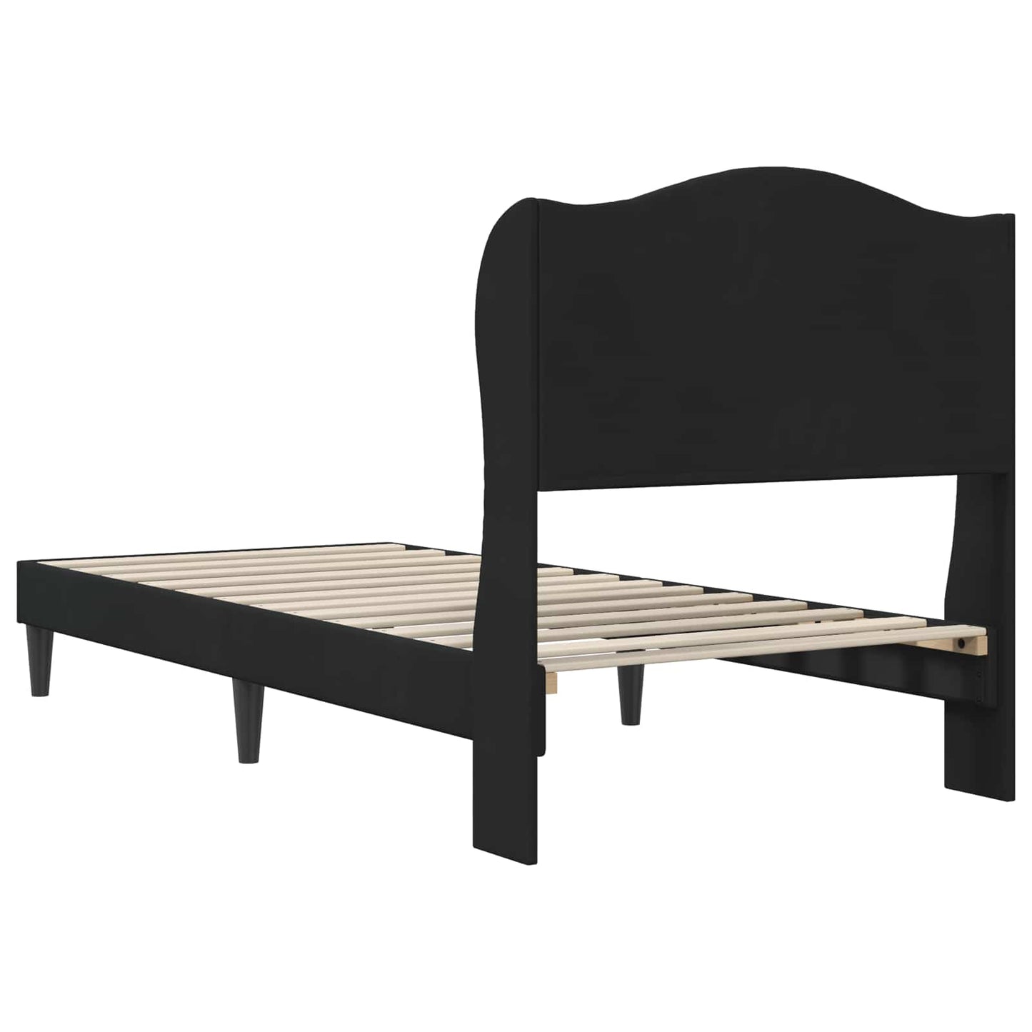 Sengestel med hovedgærde Sort 100 x 200 cm Fløjl