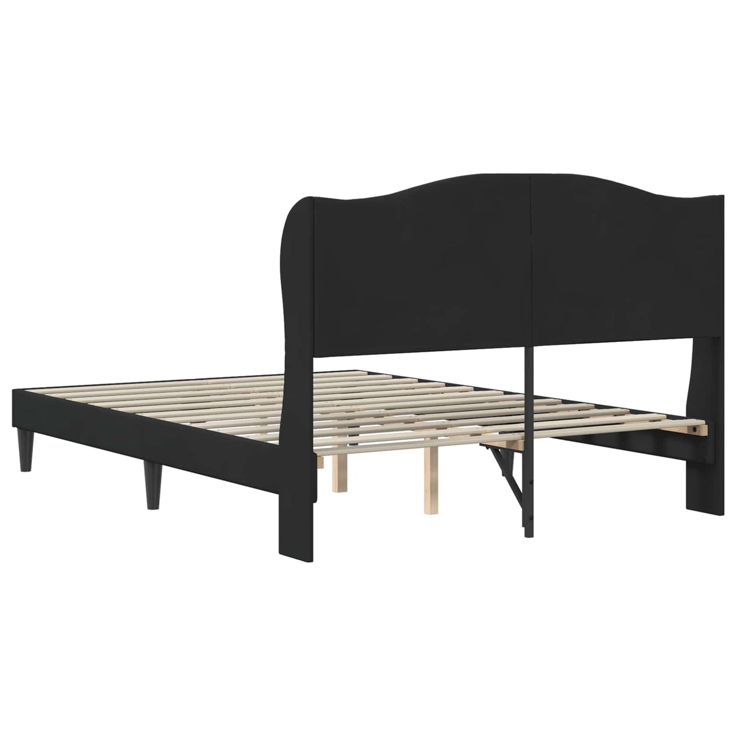 Sengestel med hovedgærde Sort 140 x 190 cm Fløjl