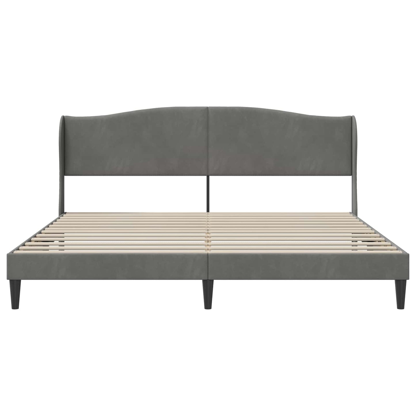 Sengestel med hovedgærde Mørkegrå 200 x 200 cm Fløjl
