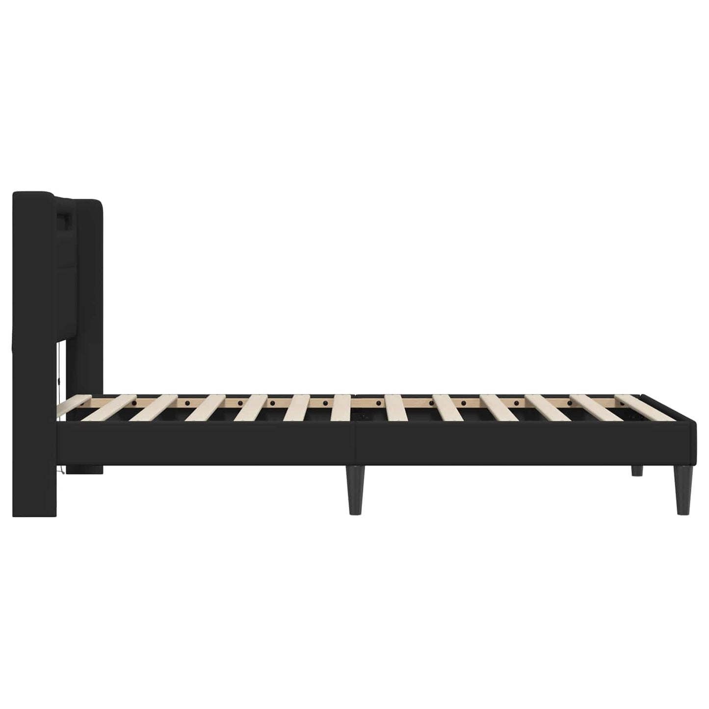 Sengestel med LED-lysstrimler Sort 80 x 200 cm Kunstlæder