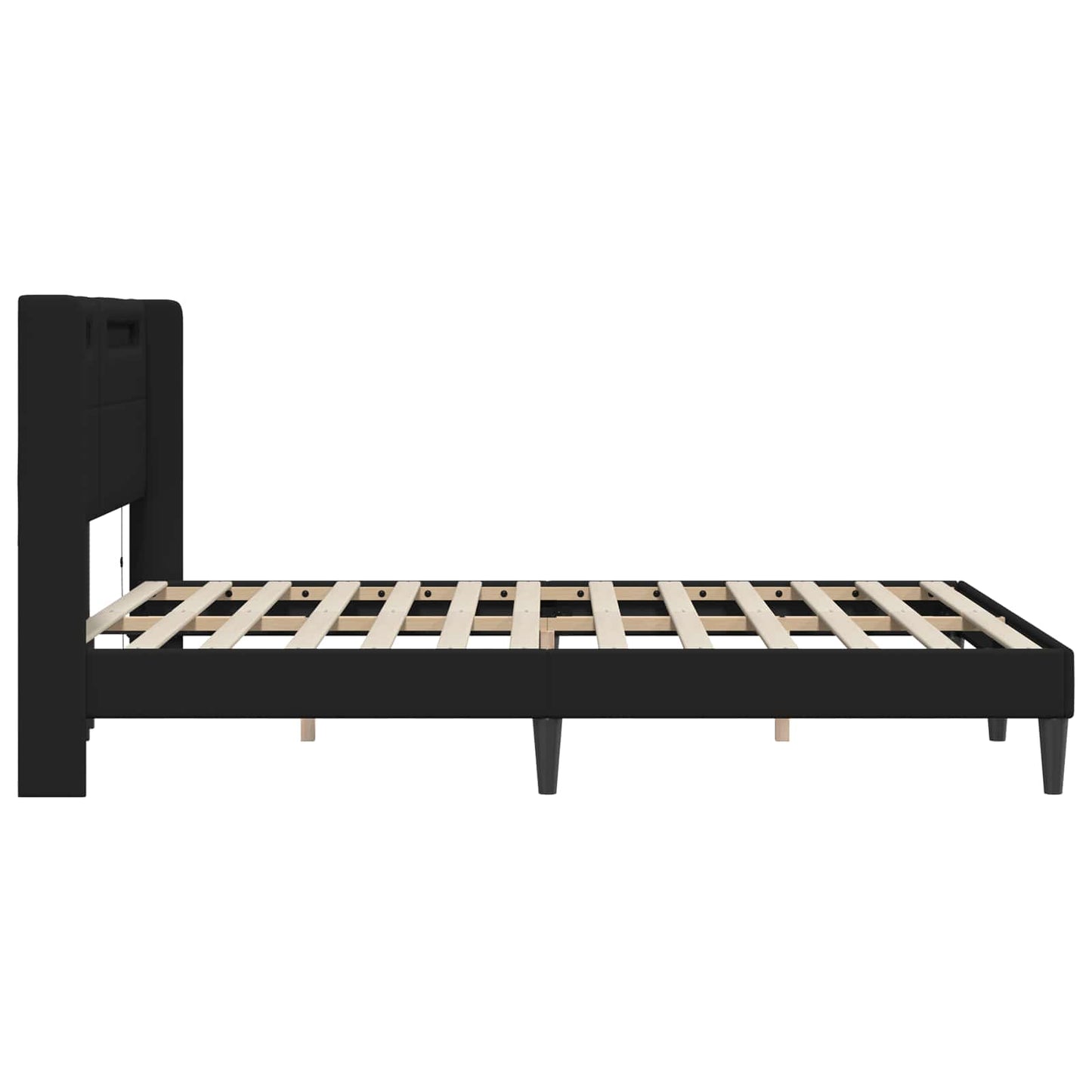 Sengestel med LED-lysstrimler Sort 120 x 190 cm Kunstlæder