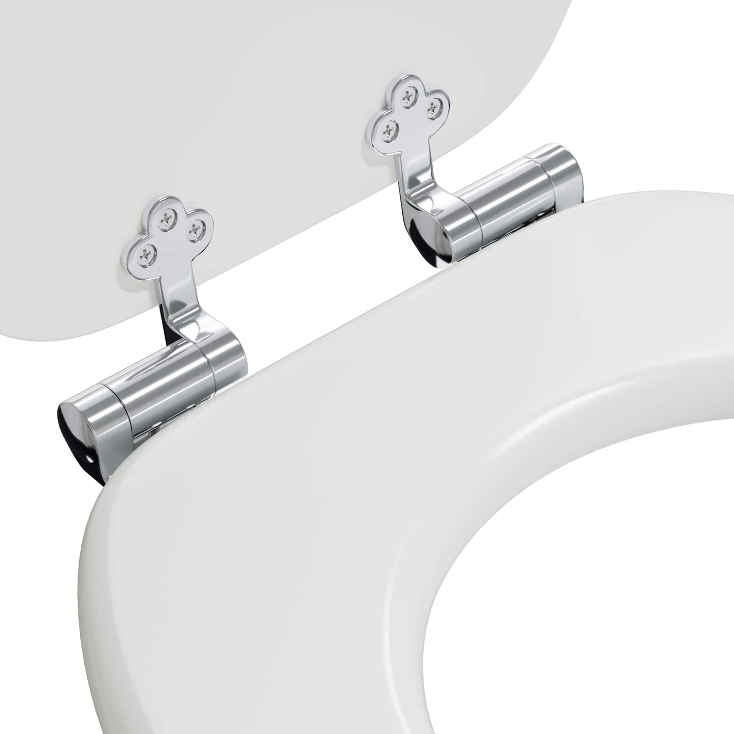 Blødt lukket toiletbræt 2 pcs Hvid 44 x 38 cm MDF plade