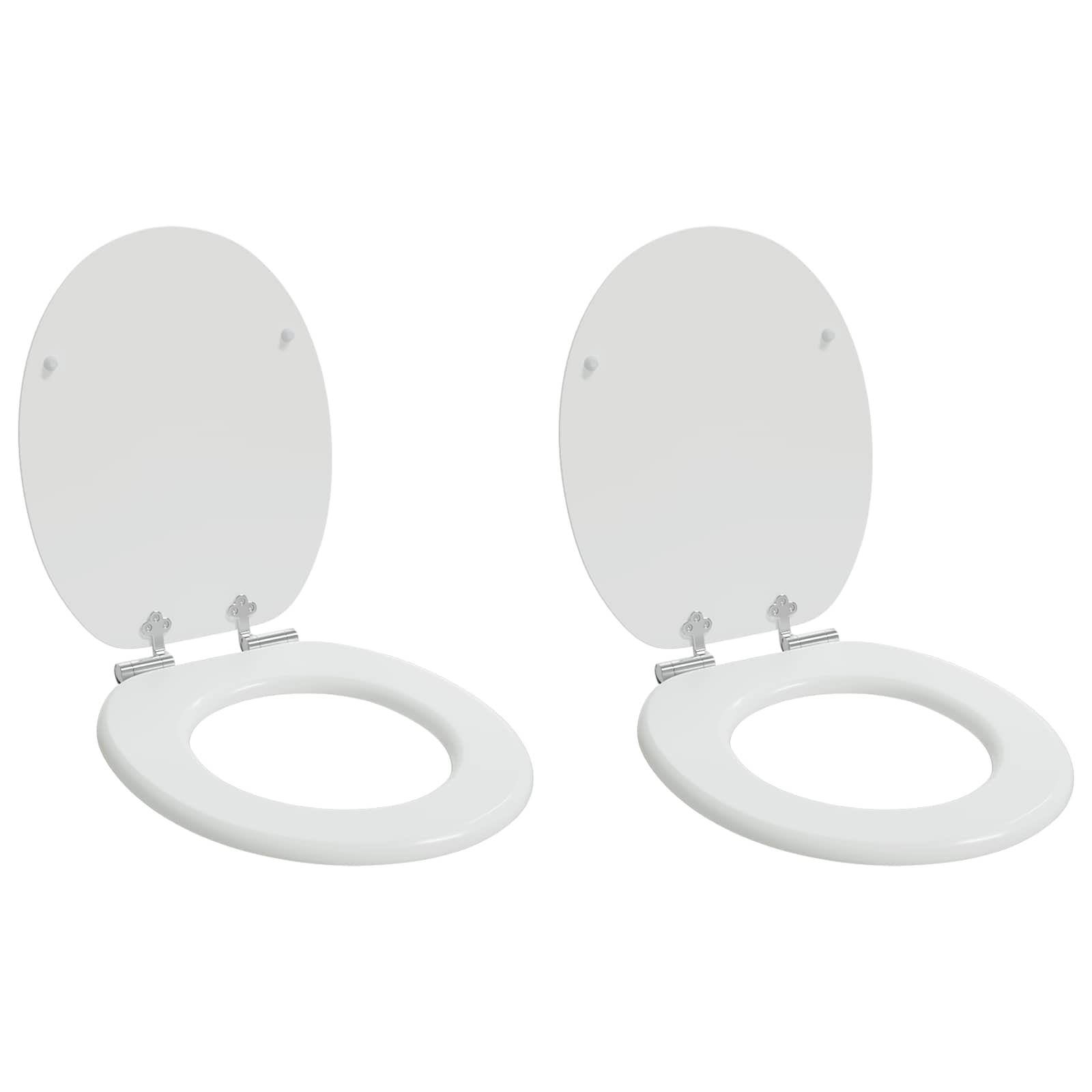 Blødt lukket toiletbræt 2 stk. Hvid 44 x 38 cm MDF plade