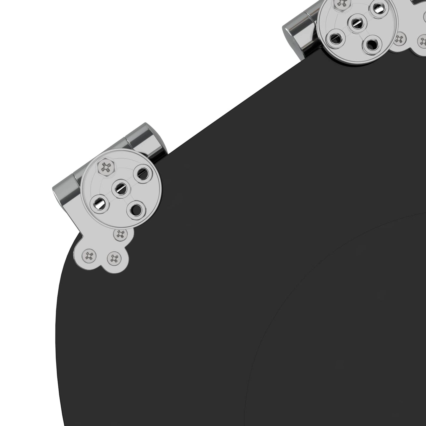 Blødt lukket toiletbræt 2 pcs Sort 44 x 38 cm MDF plade