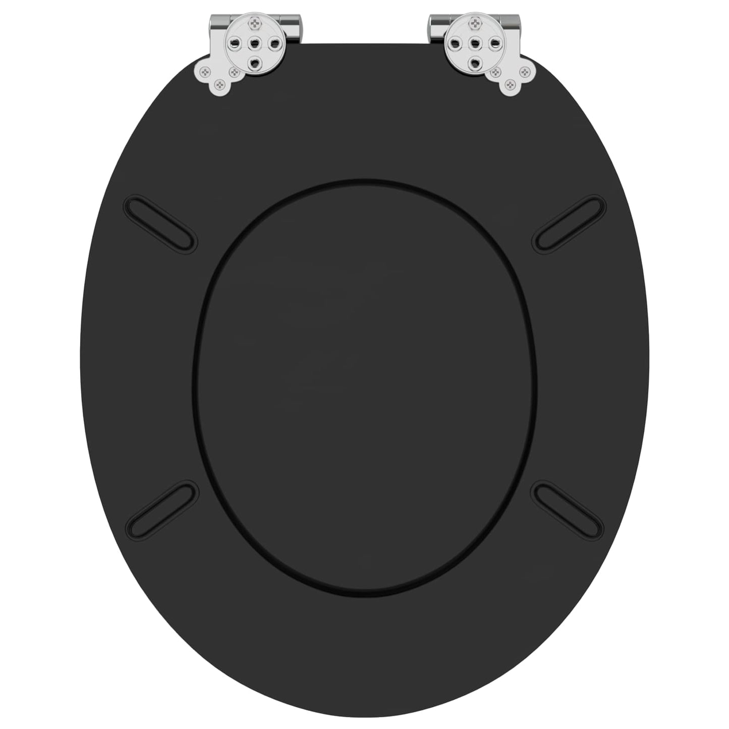 Blødt lukket toiletbræt 2 pcs Sort 44 x 38 cm MDF plade