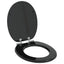 Blødt lukket toiletbræt 2 pcs Sort 44 x 38 cm MDF plade