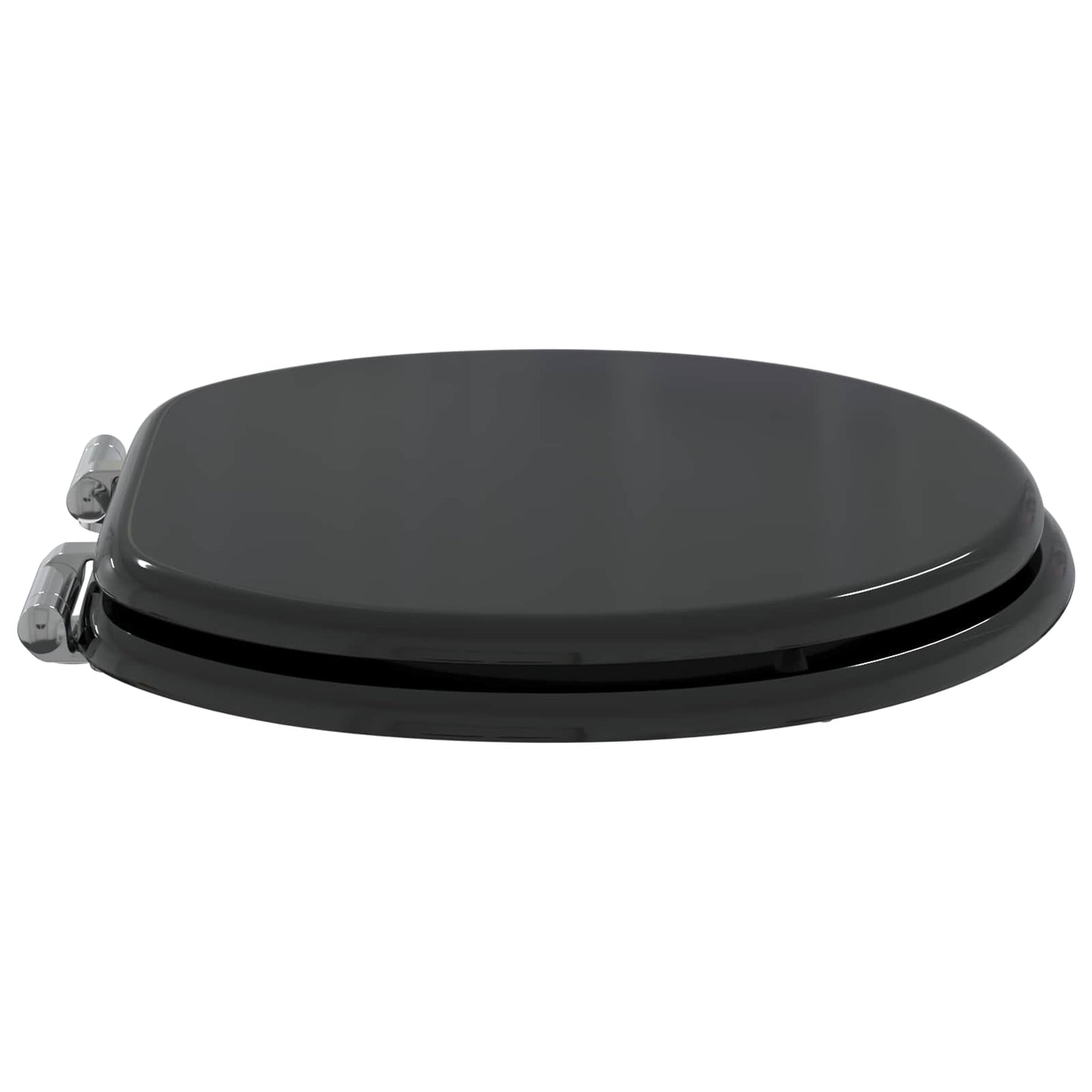 Blødt lukket toiletbræt 2 pcs Sort 44 x 38 cm MDF plade