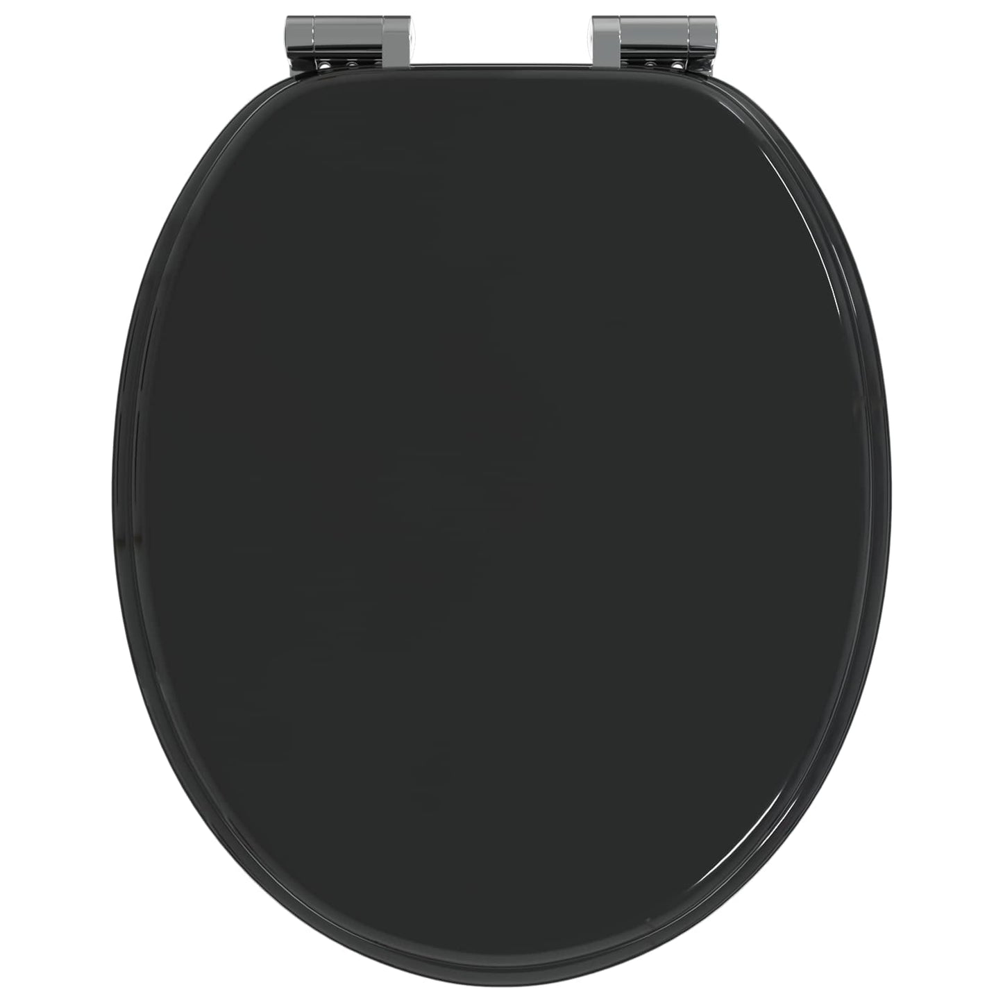 Blødt lukket toiletbræt 2 pcs Sort 44 x 38 cm MDF plade