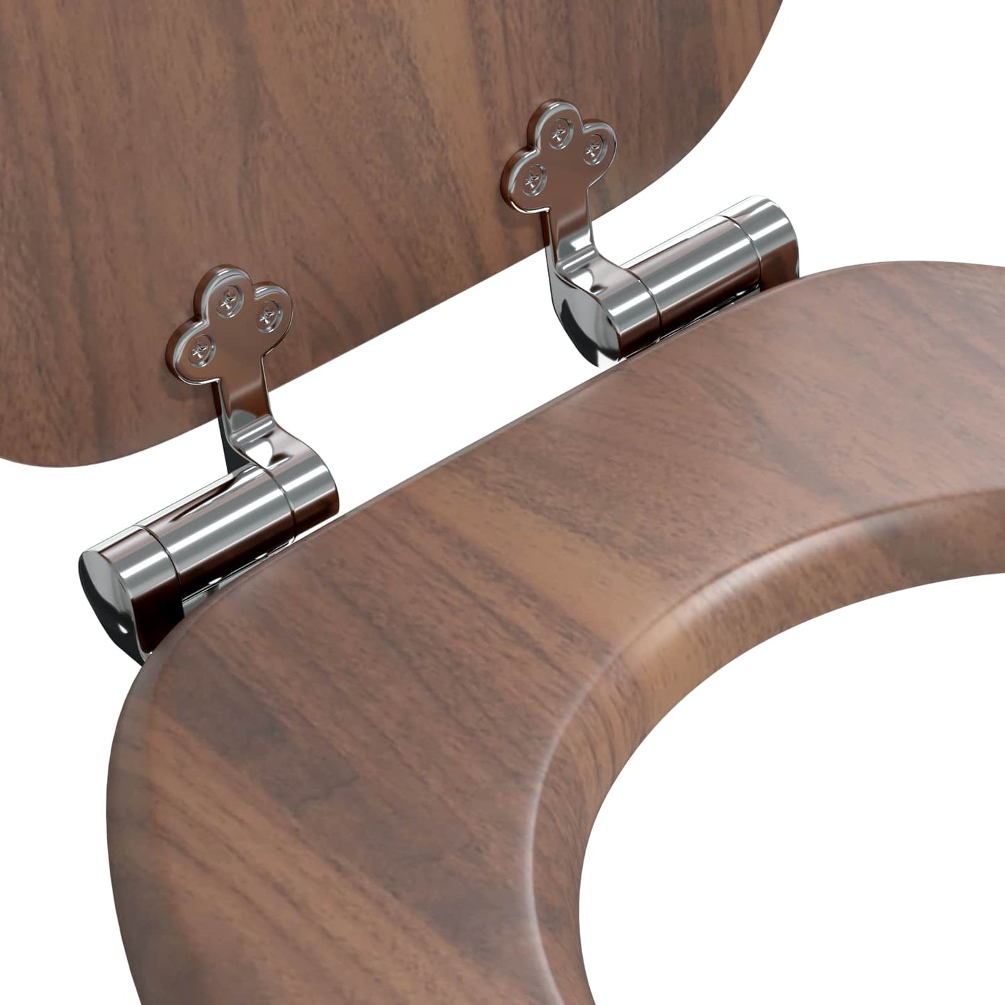 Blødt lukket toiletbræt 2 pcs Brun 44 x 38 cm MDF plade