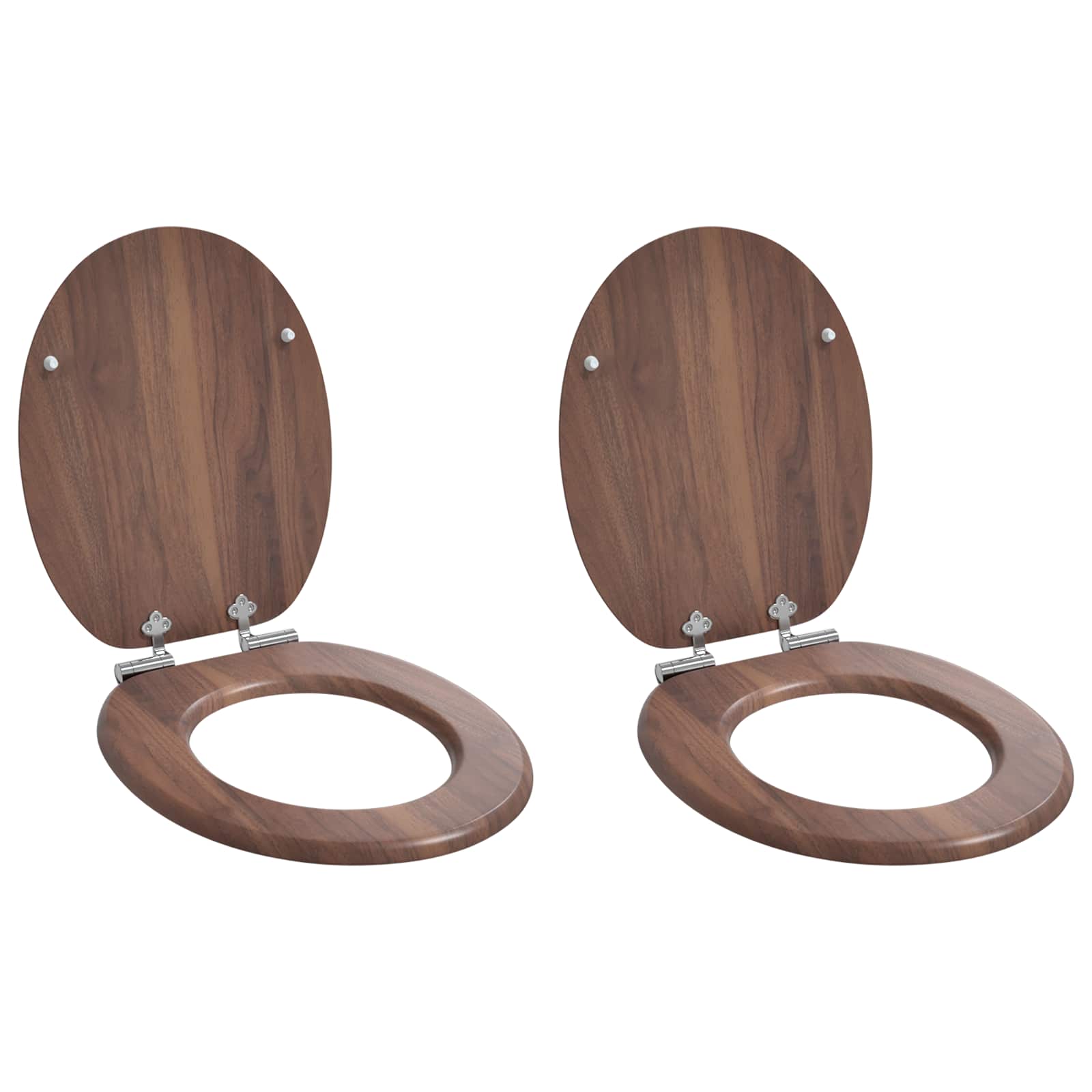 Blødt lukket toiletbræt 2 stk. Brun 44 x 38 cm MDF plade