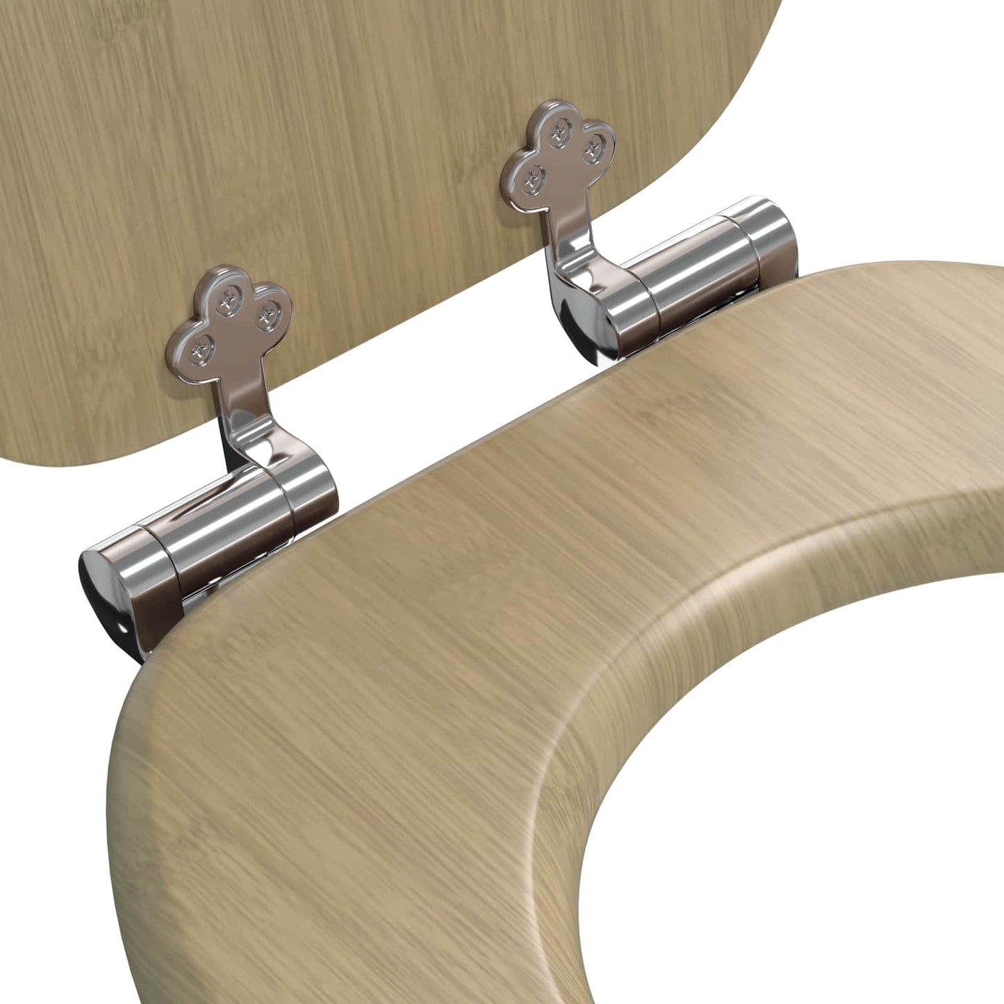 Blødt lukket toiletbræt 2 pcs Lys Bambusfarve 44 x 38 cm