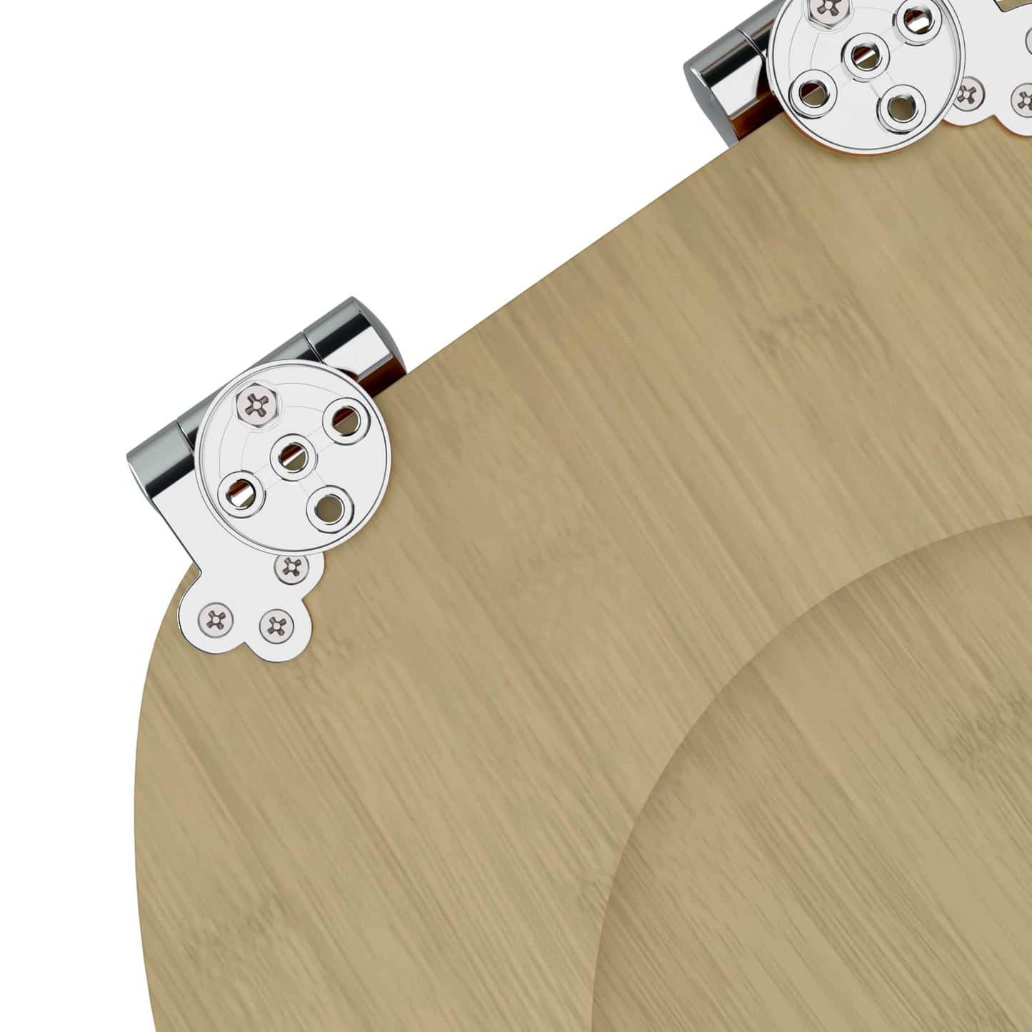 Blødt lukket toiletbræt 2 pcs Lys Bambusfarve 44 x 38 cm