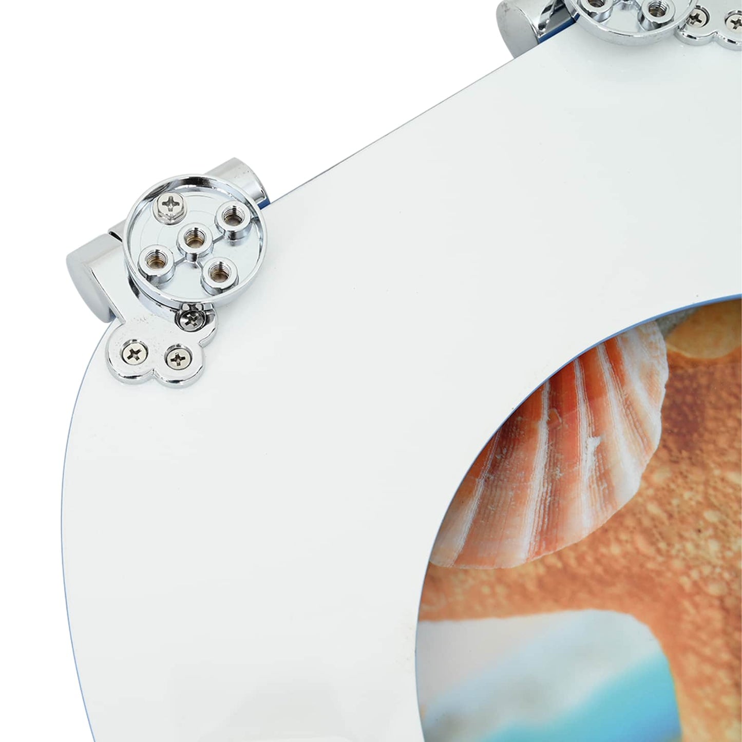 Blødt lukket toiletbræt 2 pcs Hav Musling 44 x 38 cm MDF plade