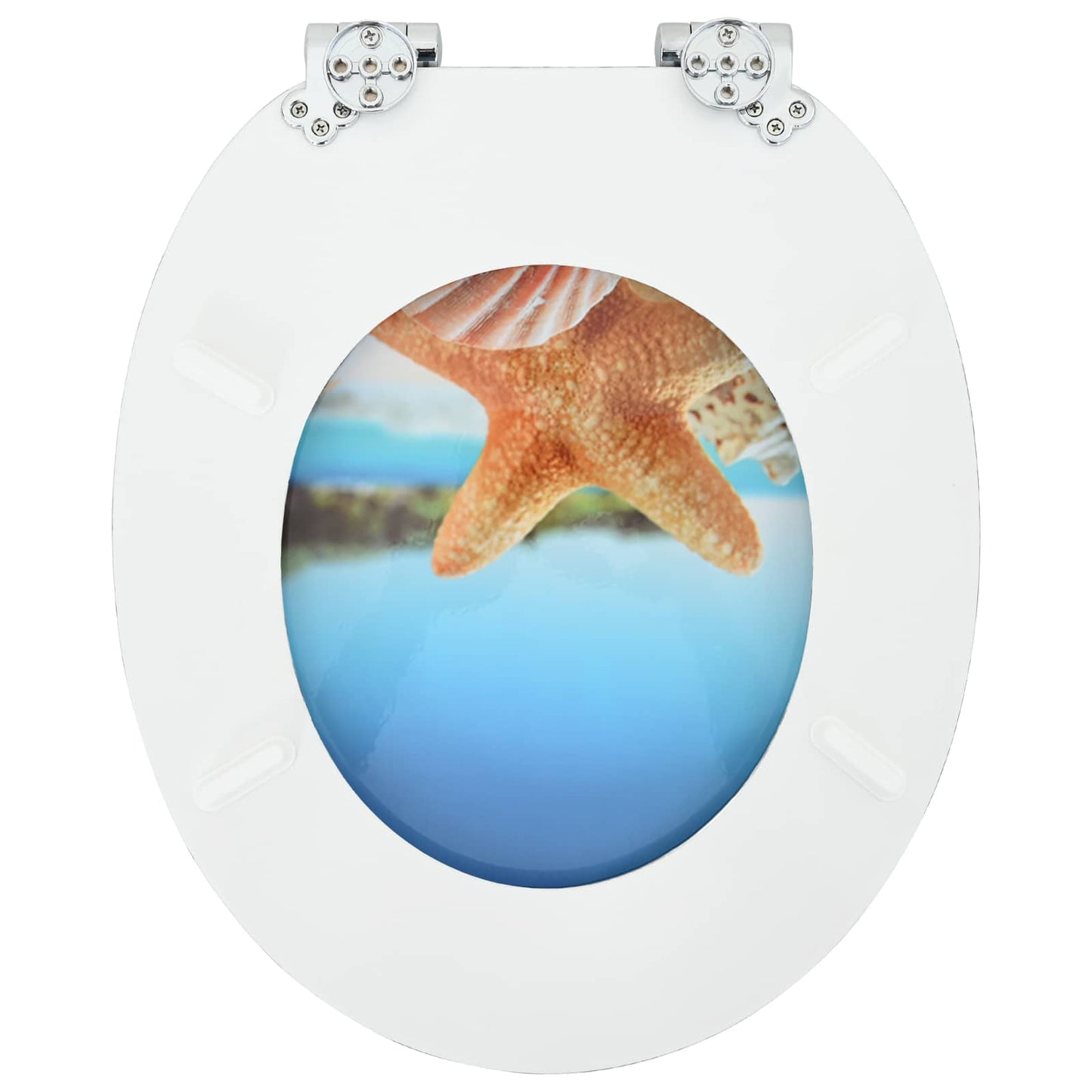 Blødt lukket toiletbræt 2 pcs Hav Musling 44 x 38 cm MDF plade