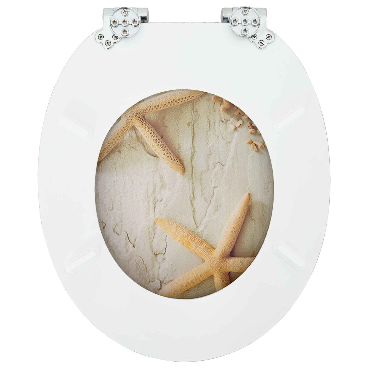 Blødt lukket toiletbræt 2 pcs Gul og Hvid 44 x 38 cm MDF plade